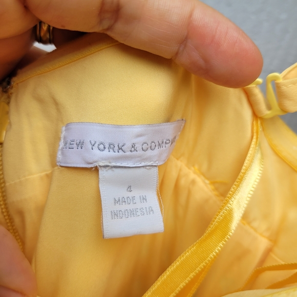 New York and Co Yellow Strapless Dress Size 4 - Picture 10 of 12